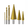 6Piece Step Drill Bit Set Titanium Coated MultiSize Metal  Wood Hole Cutter Kit 1