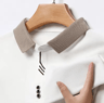 Mens Long Sleeve Polo Shirt  Breathable Business Casual Solid Color Top 2