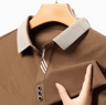 Mens Long Sleeve Polo Shirt  Breathable Business Casual Solid Color Top 4