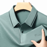 Mens Long Sleeve Polo Shirt With Badge  Breathable Business Casual Top 3