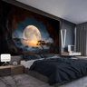 Forest Moon Tapestry Tranquil Cave Scenery Boho Wall Hanging For Bedroom  Living Room 1
