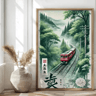 Tokyo Rainy Night Railway Canvas Print  Retro Japanese Cityscape Wall Art Decor 9