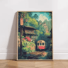 Tokyo Rainy Night Railway Canvas Print  Retro Japanese Cityscape Wall Art Decor 20