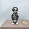 Cool Skeleton Figurine  Mini Skull Resin Statue For Gothic Halloween Tabletop Decor 1