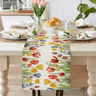 Sunflower Daisy Linen Table Runner Colorful Farmhouse Floral Decor For Spring  Summer 1