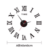Large 3D DIY Silent Wall Clock Modern Frameless Wall Sticker Decor 8
