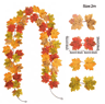 Artificial Maple Leaf Garland  Autumn Vine Decor For Thanksgiving  Halloween 8
