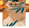 Boho Plant Linen Table Runner  Minimalist Farmhouse Dining  Home Decor Accent 1