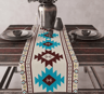 Aztec Boho Tribal Linen Table Runner Geometric Dining Table Decor 11