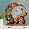 Moon  Lantern Acrylic Decor  Elegant Ramadan Eid Decoration With Star  Floral Design 2