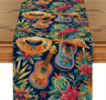 Mexican Fiesta Table Runner  Vibrant Mexican Table Runner With Cactus  Floral Print 1
