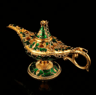 MystiqueGlow Aladdin Lamp Decor Vintage Metal Genie Lamp Ornament For Elegant Spaces 1