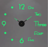 Large 3D DIY Wall Clock  Luminous Silent Wall Clock Stickers For Modern Living Room Decor 12