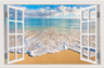 3D Beach Window Wall Sticker Ocean View SelfAdhesive Wall Mural Decor 7