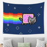 Nyan Cat Pixel Art Tapestry  Retro Gaming Wall Hanging Decor 1