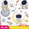 Astronaut Wall Stickers  Space Nursery Wall Decals For Kids Room Decor 1