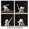 White Ceramic Samurai Figurine  Blanc De Chine Geometric Oriental Warrior Decor 1