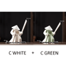 White Ceramic Samurai Figurine  Blanc De Chine Geometric Oriental Warrior Decor 12