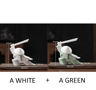 White Ceramic Samurai Figurine  Blanc De Chine Geometric Oriental Warrior Decor 14
