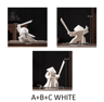 White Ceramic Samurai Figurine  Blanc De Chine Geometric Oriental Warrior Decor 6