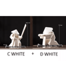 White Ceramic Samurai Figurine  Blanc De Chine Geometric Oriental Warrior Decor 8