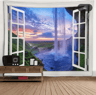 3D Window Scenery Tapestry Nature Wall Mural Background Decor 19