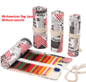 Canvas Roll Up Pencil Case For Pens Brushes  School Supplies 16