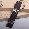 Retro Chinese Wooden Bookmark With Ebony Carved Design 6