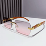 Rimless Retro Sunglasses With Metal Temples For Men  Women 4