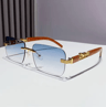 Rimless Retro Sunglasses With Metal Temples For Men  Women 6