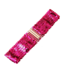 Wide Elastic Sequin Waist Belt With Gold Buckle For Women 4