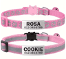 2PCS Personalized Reflective Cat  Puppy Collar Set With Free Engraved ID Tag 1