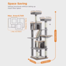 Climb Nest Multi Level Cat Tree Tower With Hammock Condo  Scratching Posts 5