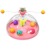Interactive Cat Puzzle Toy  Spinning Track Balls  Feather Teaser Brain Game For Kittens 3