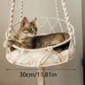 HandWoven Boho Hanging Cat Hammock Cozy Elevated Bed For Kittens  Cats 2