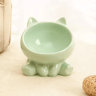 Elevated Ceramic Pet Bowl  Cute Angled Feeding Dish For Cats And Small Dogs 4