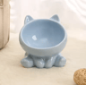 Elevated Ceramic Pet Bowl  Cute Angled Feeding Dish For Cats And Small Dogs 6