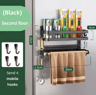 23 Tier Magnetic Refrigerator Organizer Shelf  SpaceSaving Kitchen Storage Rack With Towel Holder 2