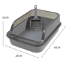 SemiEnclosed Splashproof Cat Litter Box With HighSided Design 4