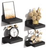 Rustic White Floating Wall Shelves Set For Bedroom Living Room  Bathroom Decor 1
