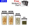 Stackable Airtight Food Storage Container Set For Grains Tea  Pantry Organization 3