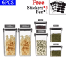 Airtight Food Storage Container  Transparent Square Grain  Pantry Jar 4601800ml 3
