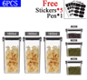 Airtight Food Storage Container  Transparent Square Grain  Pantry Jar 4601800ml 4