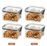 Airtight Food Storage Container  Transparent Square Grain  Pantry Jar 4601800ml 16