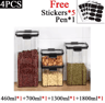Stackable Airtight Food Storage Containers Set  Sealed Kitchen Storage Jars For Grains Tea  Dry Foo 16