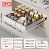 Expandable Pull Out Cabinet Organizer  Adjustable Metal Slide Out Drawer For Kitchen Cabinet 3