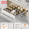 Expandable Pull Out Cabinet Organizer  Adjustable Metal Slide Out Drawer For Kitchen Cabinet 7