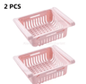 2Pack Retractable Refrigerator Hanging Drawer Organizer PullOut Fridge Storage Boxes With Sliding S 7