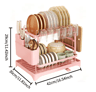 2 Tier Dish Drying Rack With Drain Tray Cutlery Holder  Cup Storage For Kitchen Countertops 1