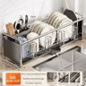 Rustproof Narrow Dish Drying Rack With Drainboard  Kitchen Countertop Dish  Bowl Organizer 4